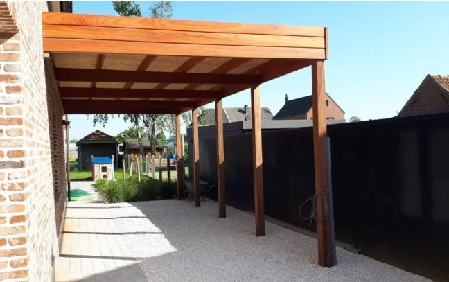 aanbouw carport van hout