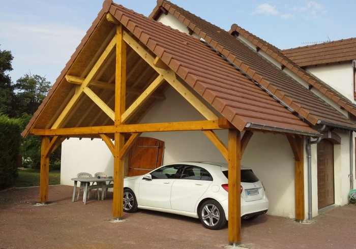 douglas houten carport aanbouw met schuindak